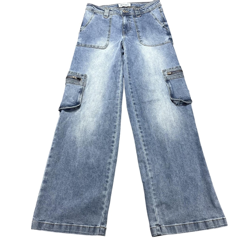 RE Generation by Celebrity Pink Women Zip Cargo Wide Leg Denim Jeans‎ Blue 5/27